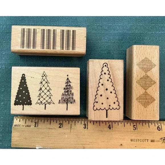 Rubber Stamps Christmas Trees - Picture 1 of 2